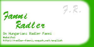 fanni radler business card